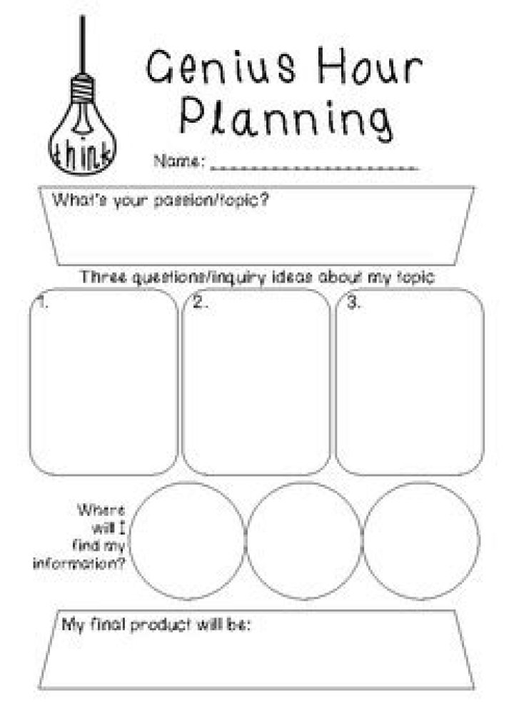 Genius Hour Planning Sheet PDF: Organize Your Creative Time