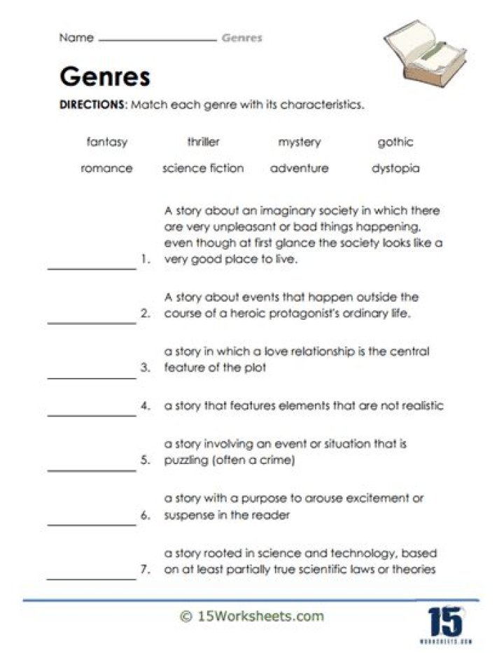 Genre Matching Worksheet PDF: Perfect Match for Writers & Students