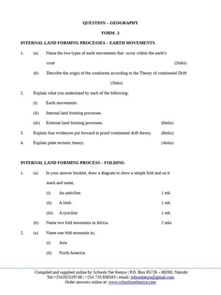 Geography Form 2: Essential Questions & Answers PDF