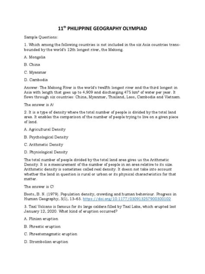 Geography Olympiad Questions PDF – Exam-Ready Study Material