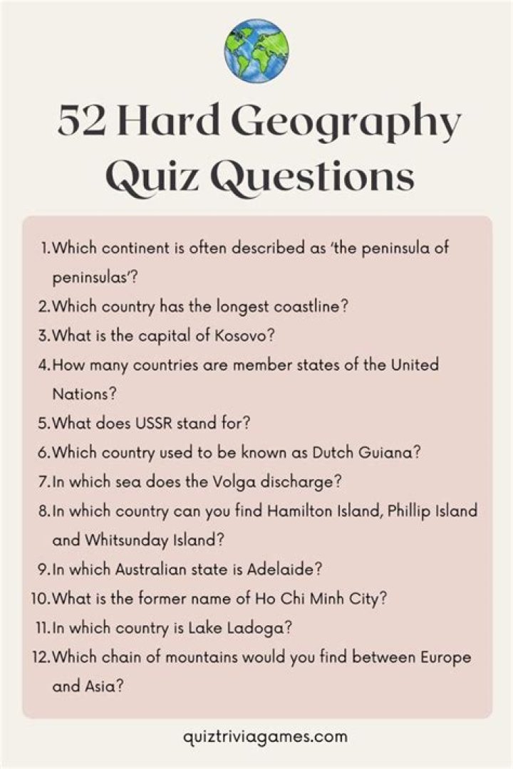 Geography Trivia Questions & Answers PDF – Perfect for Students & Enthusiasts