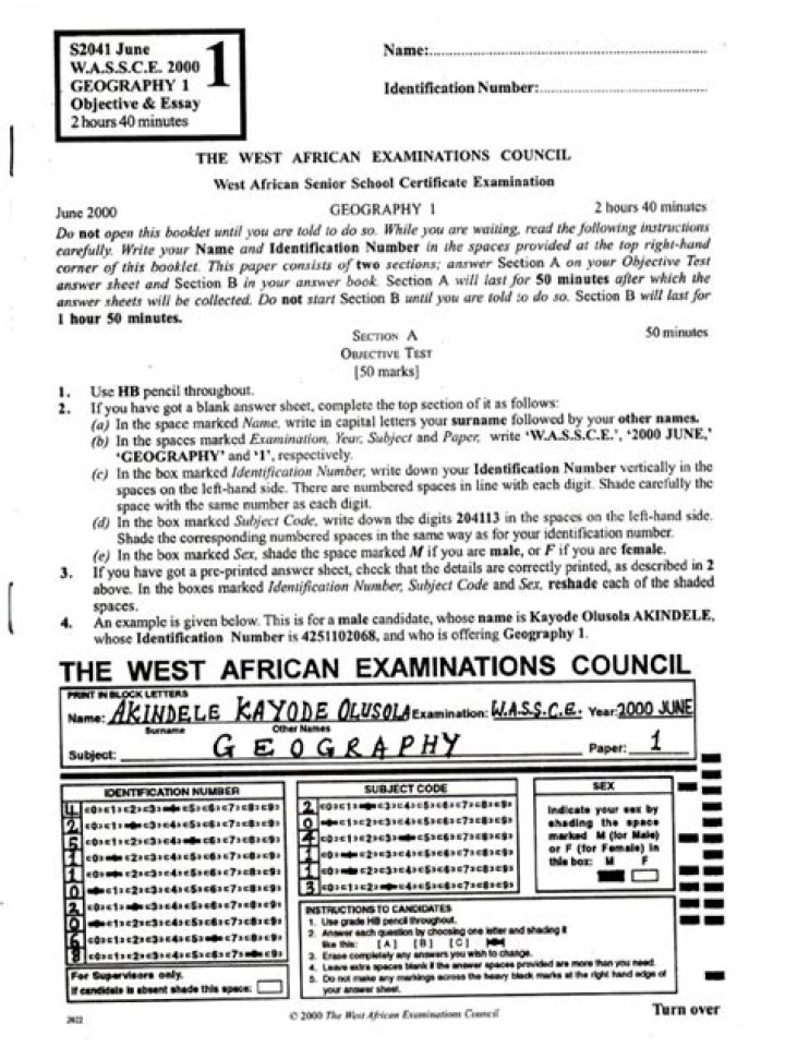 GEOGRAPHY WAEC PAST QUESTIONS PDF – Past Exam Papers