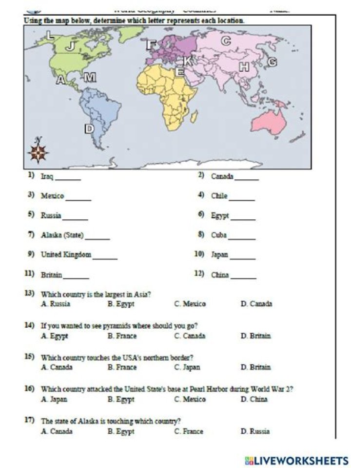 Download Free Geography Worksheet PDF for Students