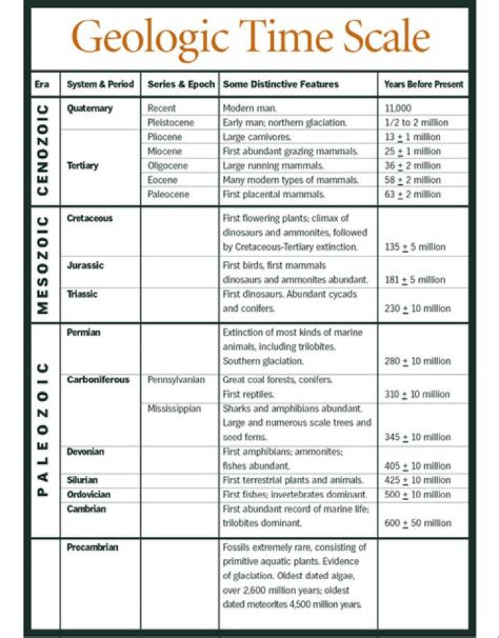 Geologic Time Scale Worksheet for Middle School – Downloadable PDF