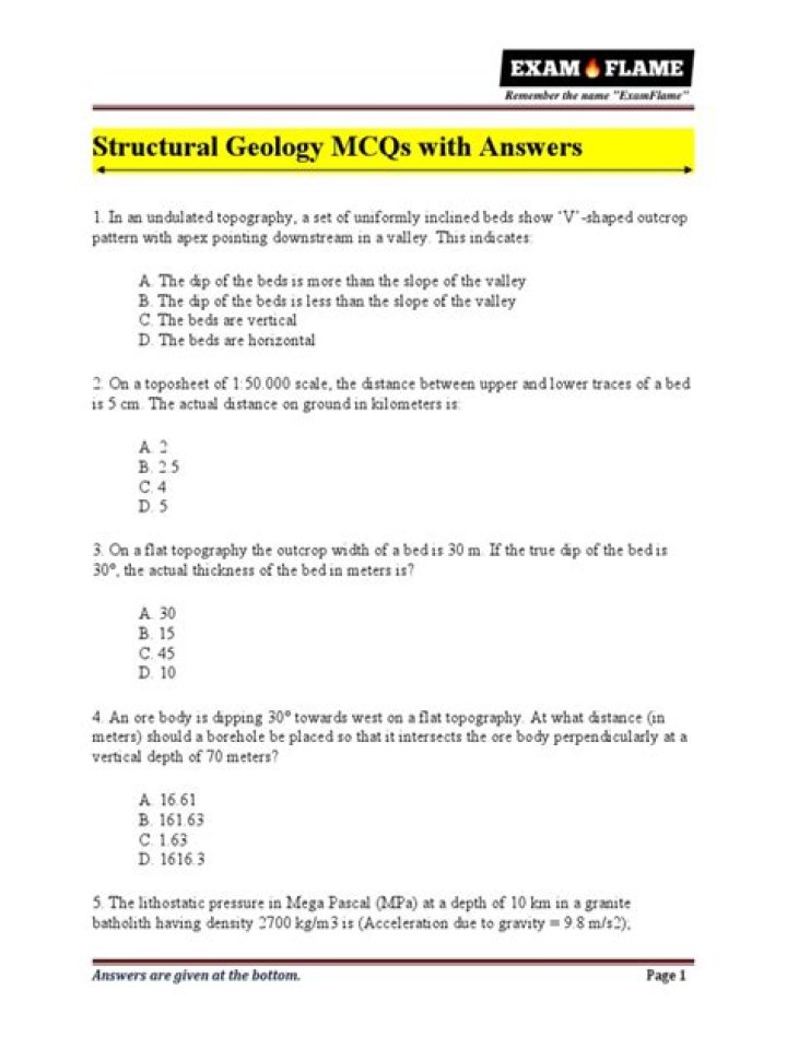 Geology MCQs with Answers PDF – Perfect Study Guide