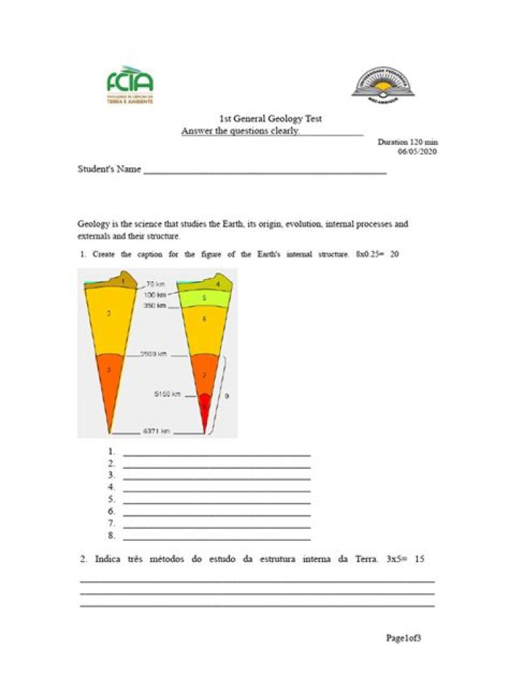 Download Free Geology Test PDF for Students