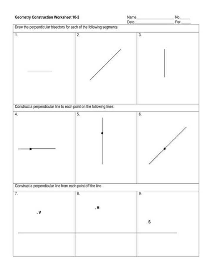 Geometric Constructions Worksheet PDF – Free Download