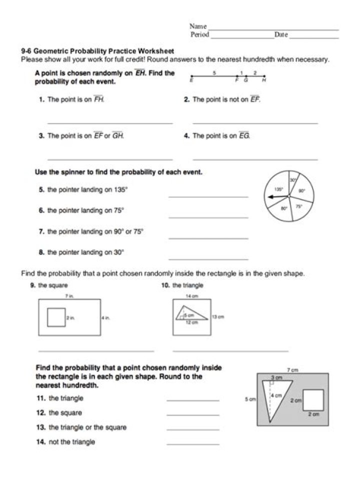 Geometric Probability Worksheet PDF – Download Free Practice Problems