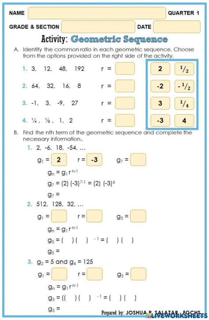 Geometric Sequence Questions and Answers PDF for Easy Mastery