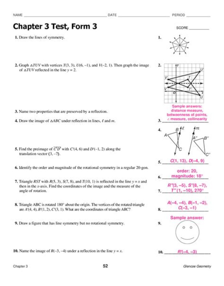 Geometry Chapter 3 Test PDF: Practice & Review