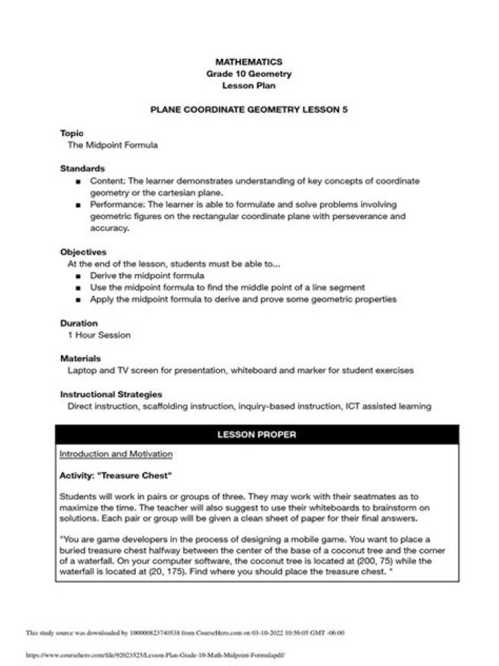 Geometry Lesson Plans 10th Grade PDF – Download Free Worksheets & Activities