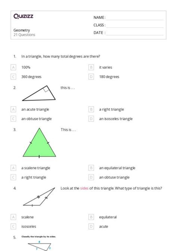 Geometry Questions & Answers for Cat Lovers PDF
