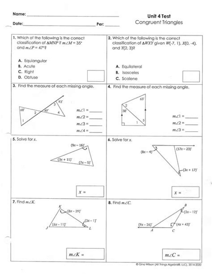 Geometry Unit 2 Test PDF – Practice Problems & Answers