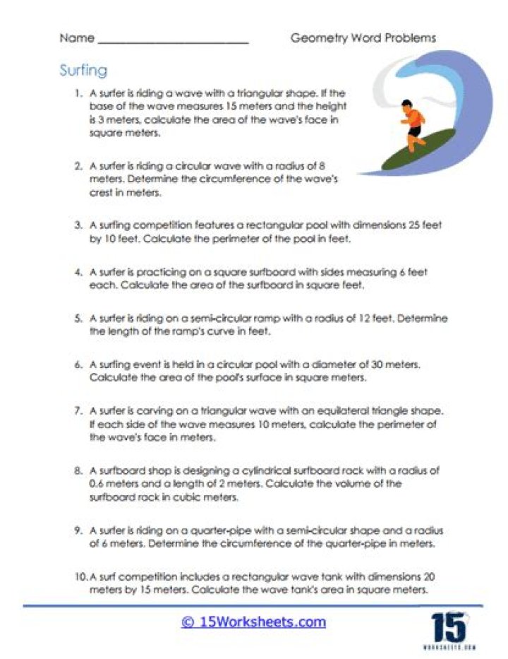Geometry Word Problems Worksheets with Answers PDF – Download Now