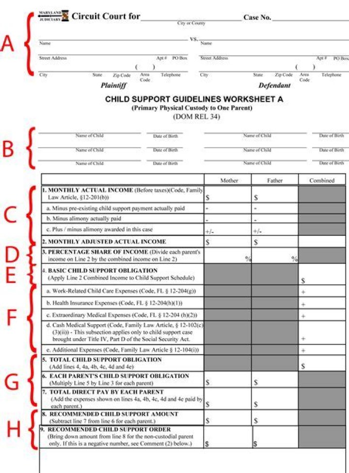 Free Georgia Child Support Worksheet PDF Download