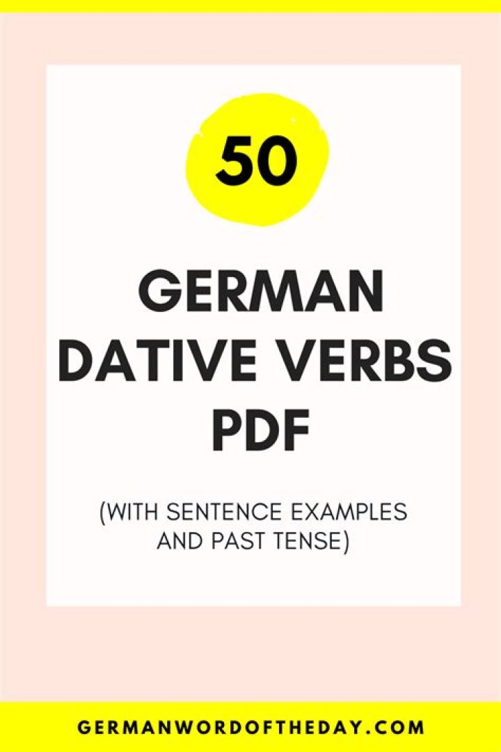 German Dative Verbs List PDF: Master Dative Case in German