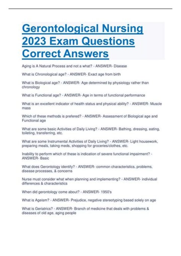 Gerontology Nursing Q&A PDF: Expert Answers for Senior Care Professionals