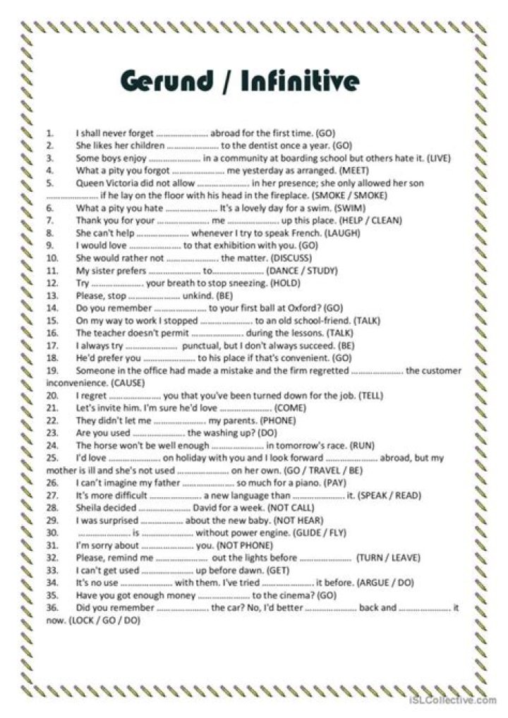 Gerund and Infinitive Exercises PDF with Answers – Instant Practice & Solutions