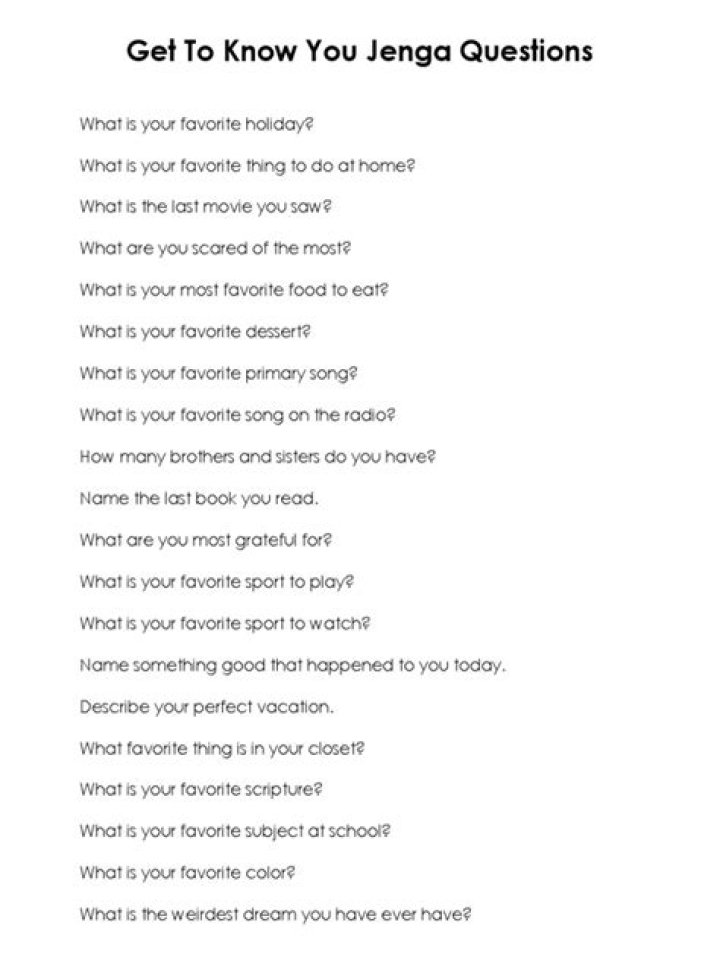 Get to Know You Jenga Questions PDF – Fun Team Icebreakers