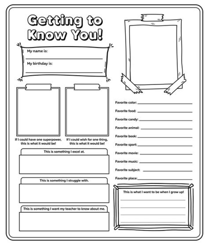 Free Get to Know You Worksheet for Middle School – Instant PDF Download