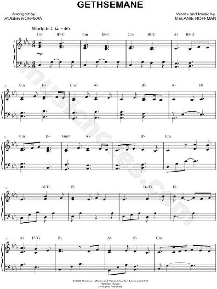 Free Gethsemane Lyrics Sheet Music PDF – Download Now