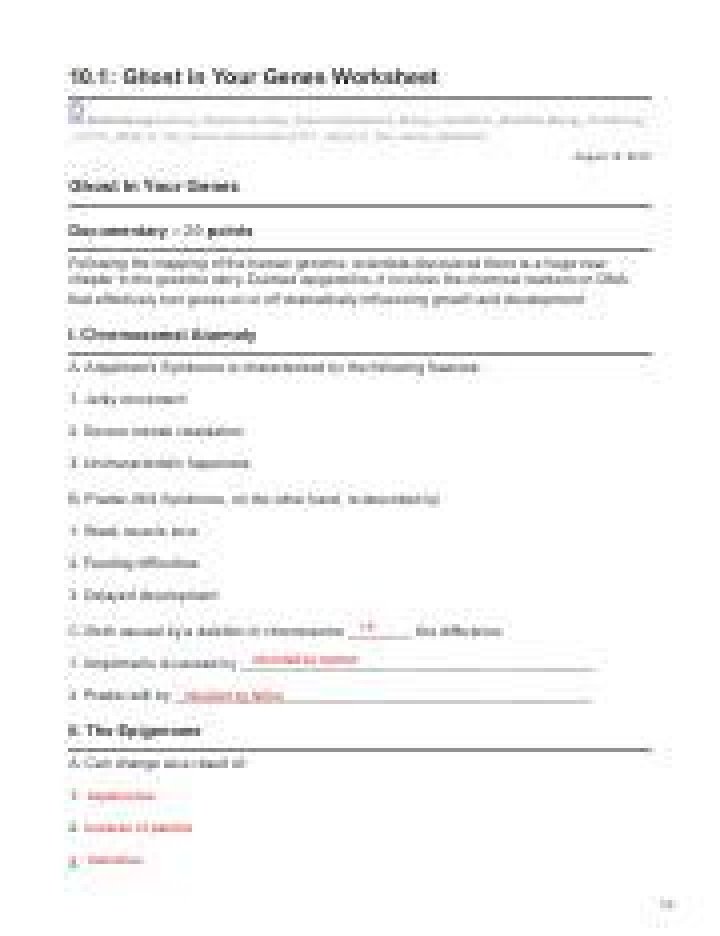 Discover the Ghost in Your Genes: Free Worksheet & PDF