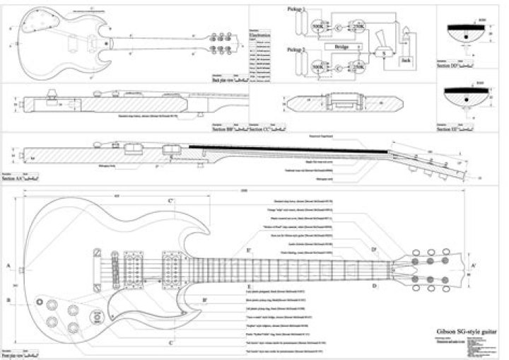 Gibson SG Plans PDF – Download Original Guitar Schematics