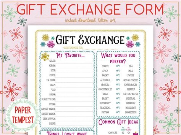 Free Gift Exchange List Template PDF – Ready-to-Use Download