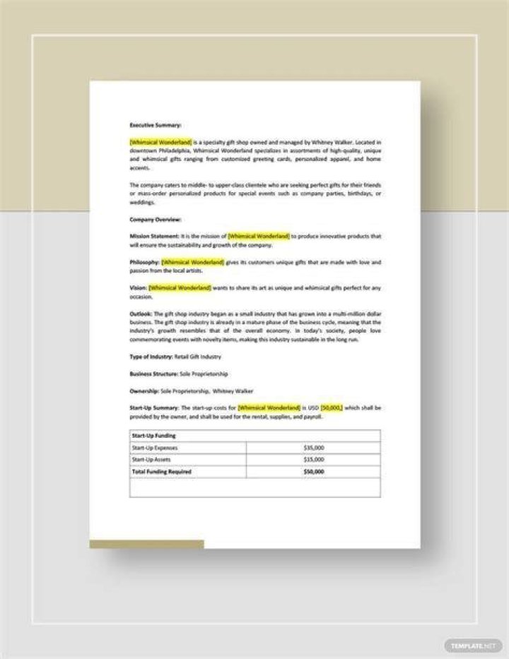 Gift Shop Business Plan Sample PDF – Start Your Store Today