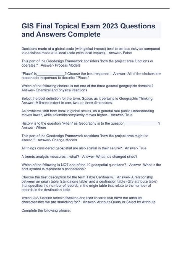 GIS Questions and Answers PDF – Download Expert Guide