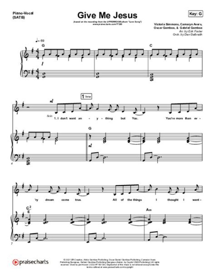 Free Jesus Music Sheet PDF for Download