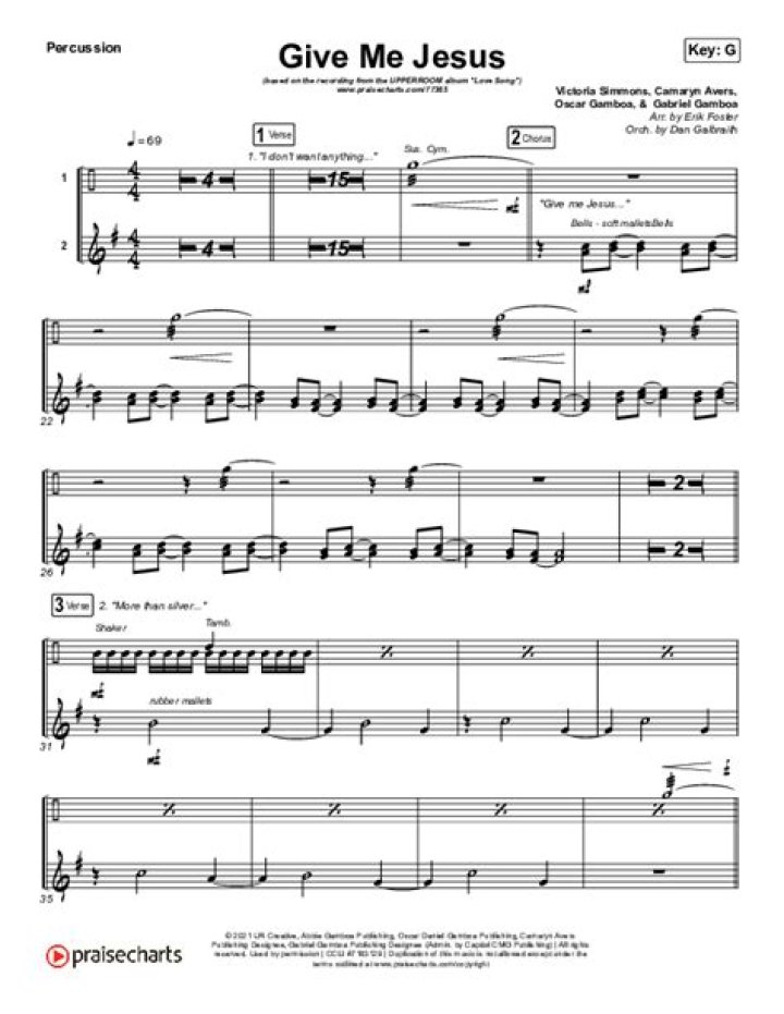 Give Me Jesus Upper Room Sheet Music PDF Download