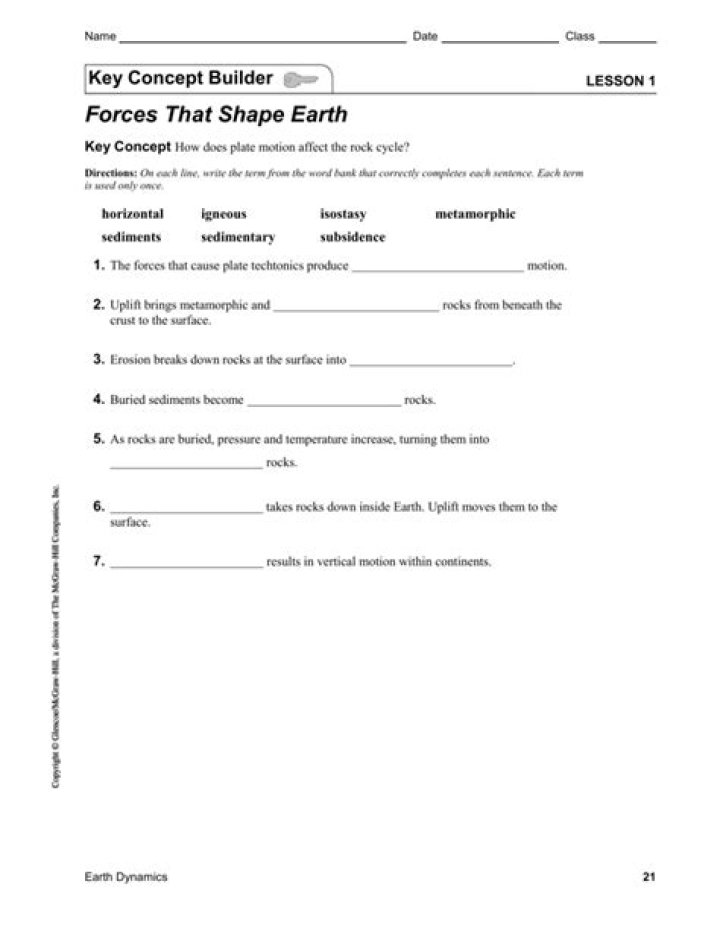 Glencoe Earth Science Worksheets PDF for Hands-On Learning