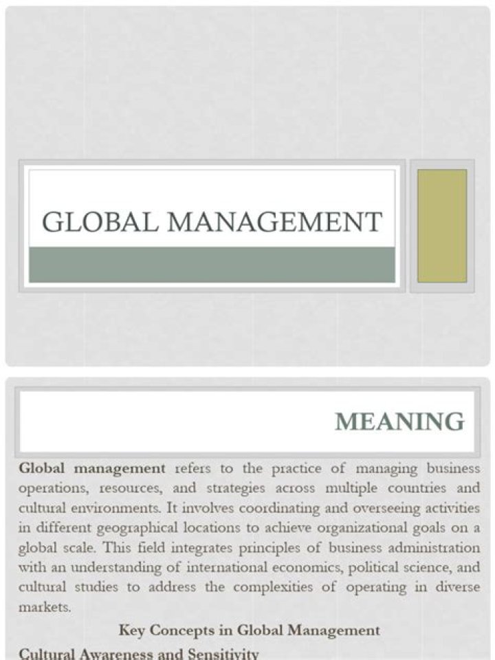 Global Management PDF: Essential Strategies for International Leaders