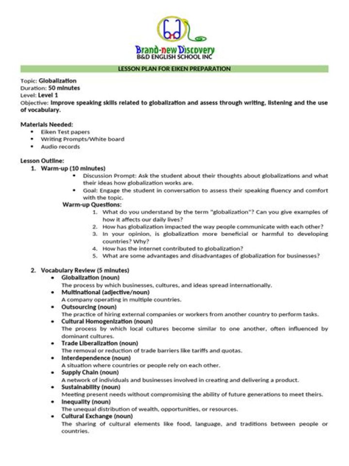 Globalization Lesson Plan PDF: Engaging Classroom Activities for Global Awareness