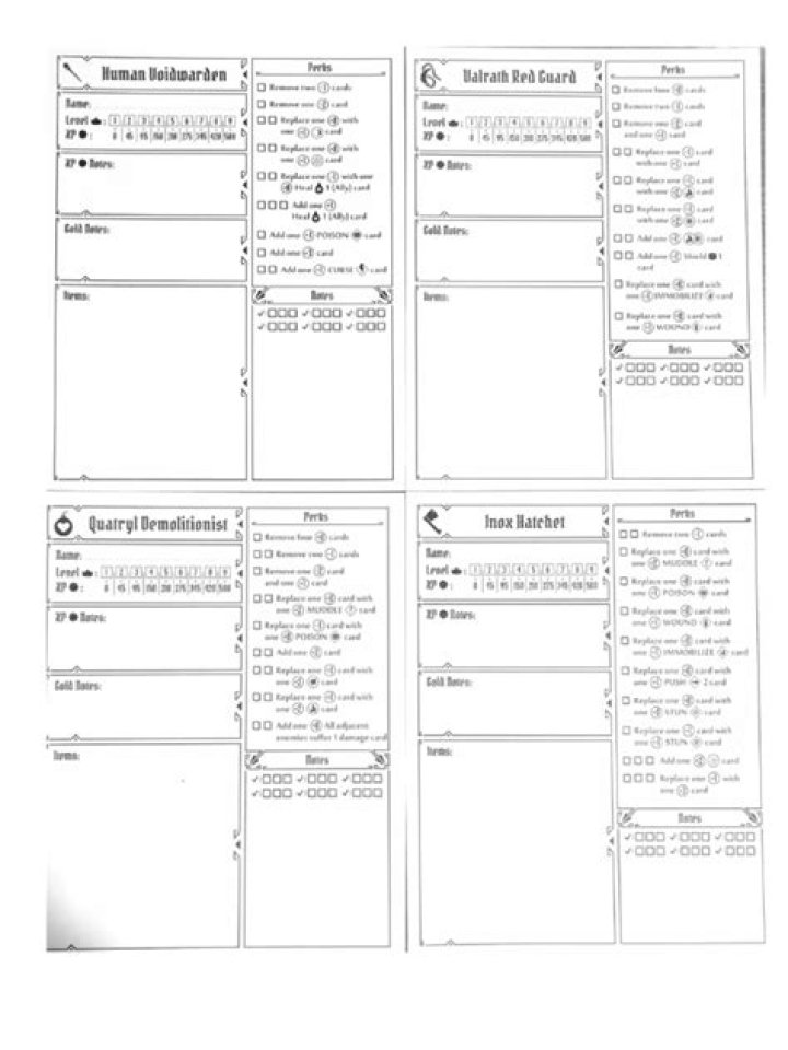 Gloomhaven Party Sheet PDF – Download Free Printable Party Guide