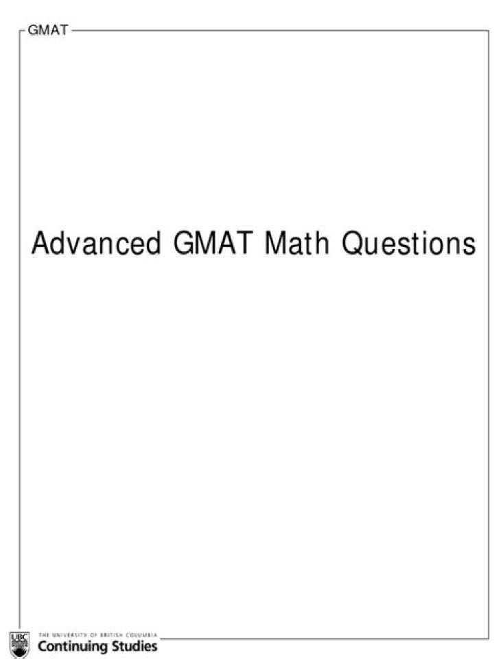 Free Gmat Math Practice Questions PDF for High Scores