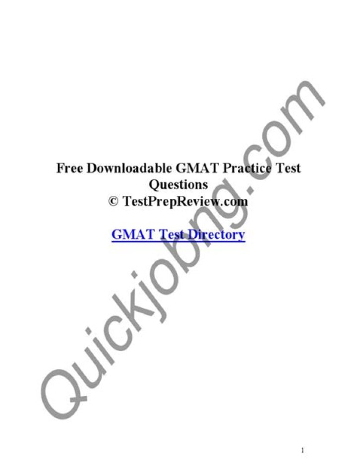 Free Gmat Mock Test PDF to Boost Your Score