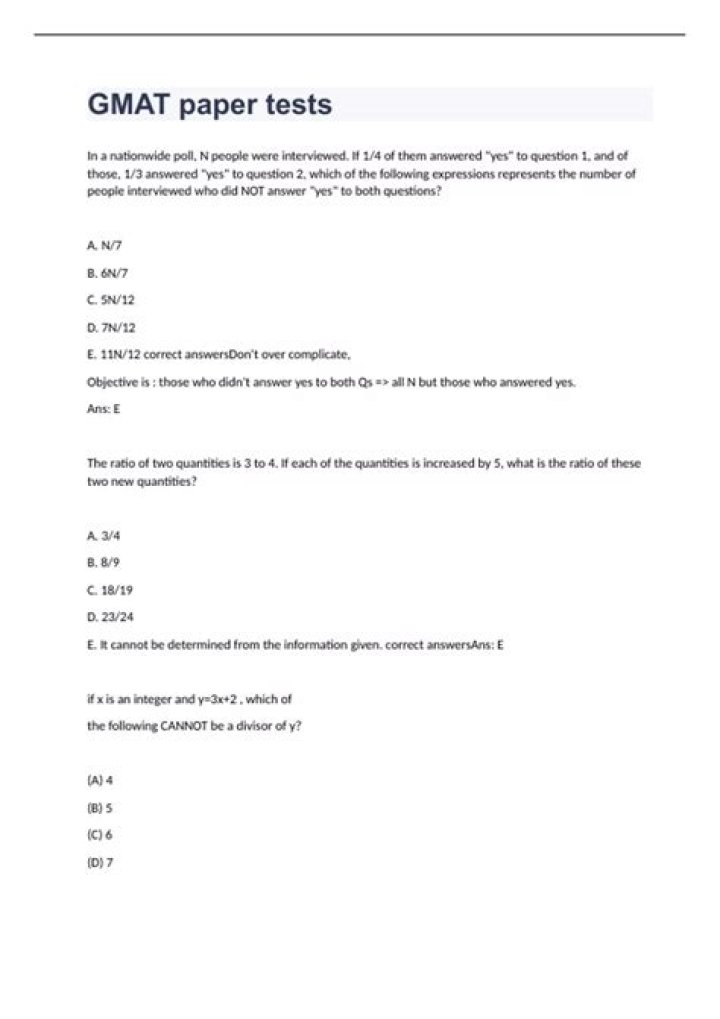 Free Gmat Paper Tests PDF – Practice Under Exam Conditions