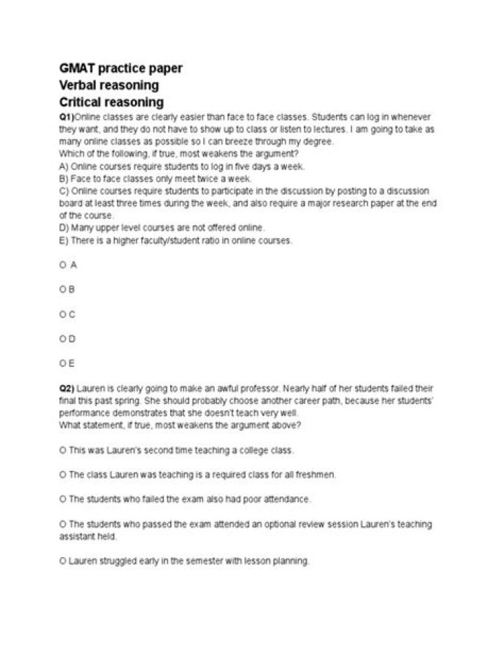 Download Free Gmat Question Paper PDF with Answers
