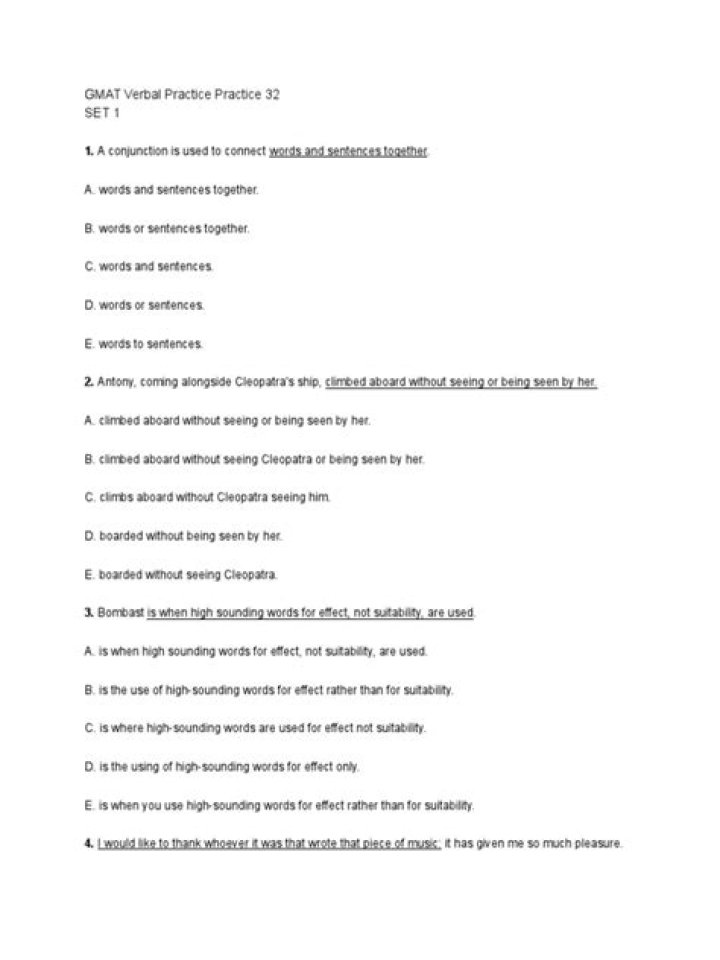 Complete Gmat Verbal Practice Test PDF for Mastery
