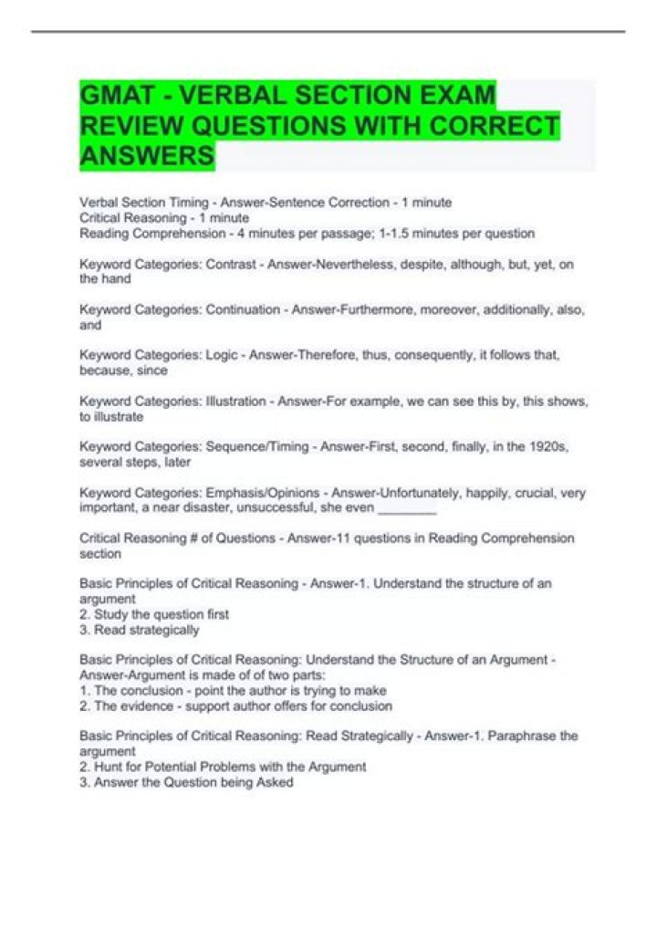 Gmat Verbal Questions with Answers PDF: Master Verbal Reasoning