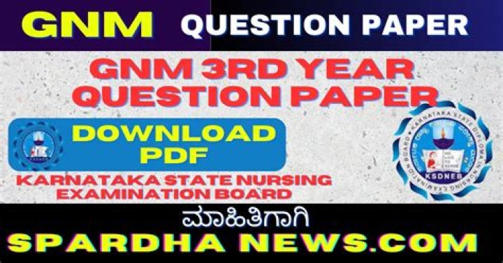 GNM 3rd Year Nursing Question Paper PDF Download with Answers