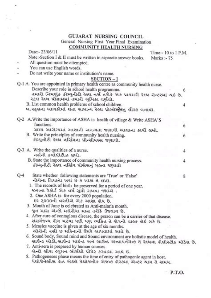 GNM Nursing Question Paper PDF for Exam Preparation