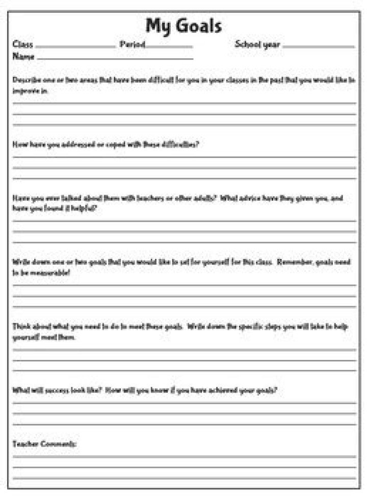 Goal Setting Worksheet for High School Students PDF – Boost Your Academic Success