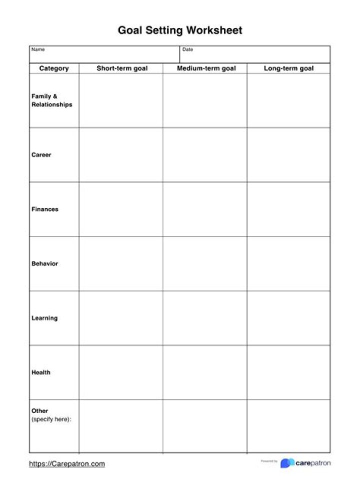 Free Goal Setting Worksheets PDF – Get Organized & Achieve Your Goals