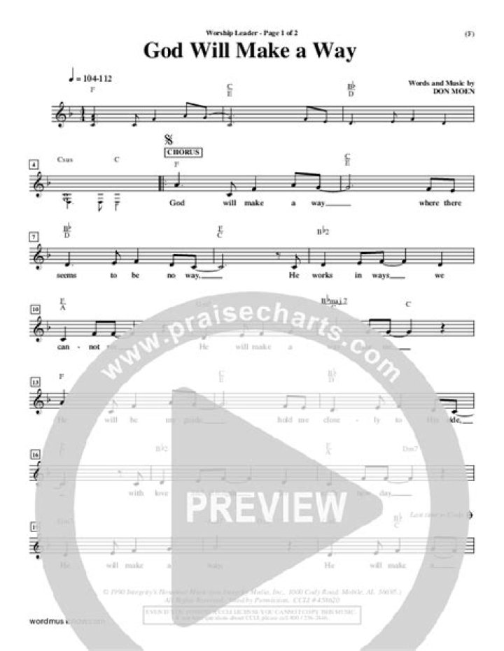 God Will Make a Way: Free Lead Sheet PDF for Hope & Guidance