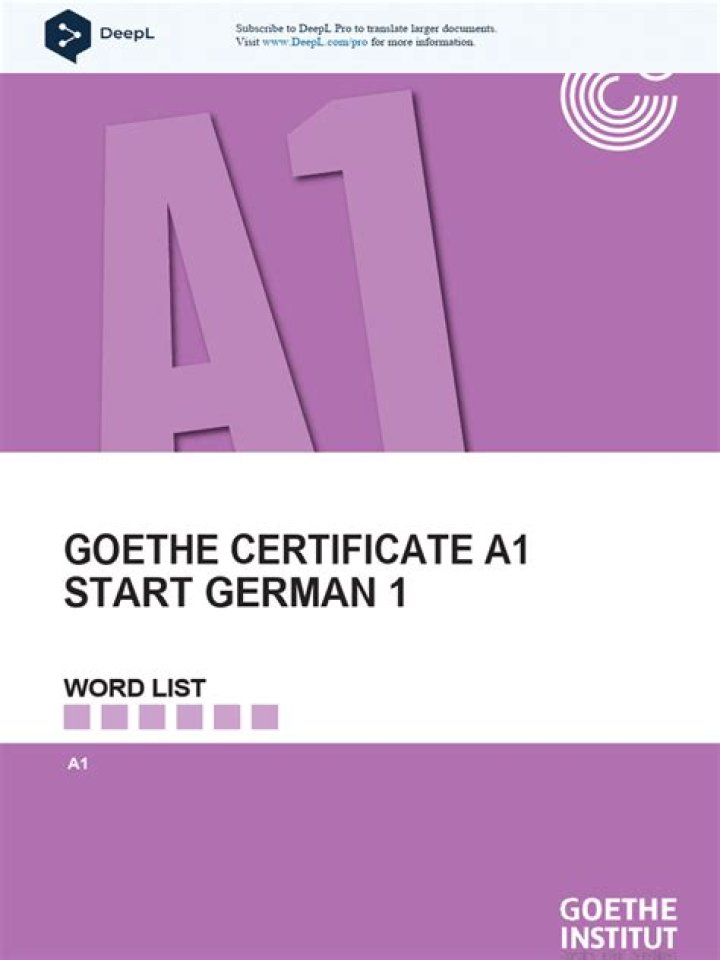 Goethe A1 Word List PDF: Free Download & Learn German Basics