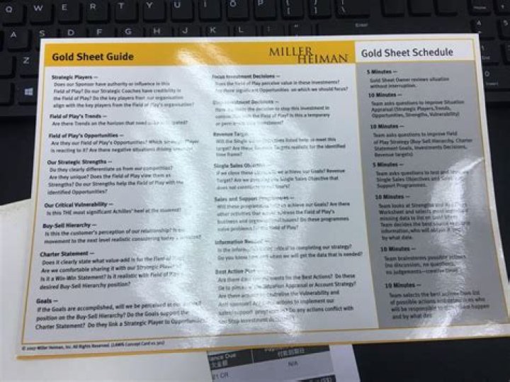 Gold Sheet Miller Heiman PDF: Expert Guide & Download