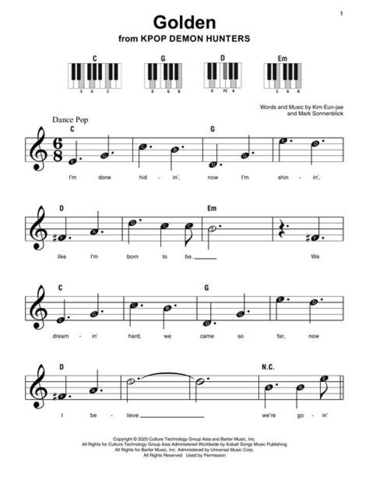 Golden Kpop Sheet Music PDF – Download Instant Printable Score